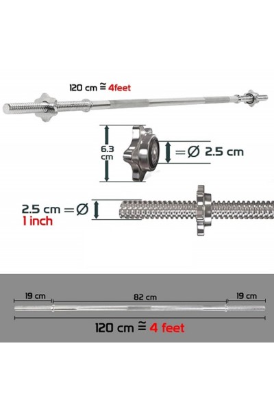Helix Krom Spinlock Bar 120 CM | Barlar - Navek Sport Helix Krom Spinlock Bar 120 CM
