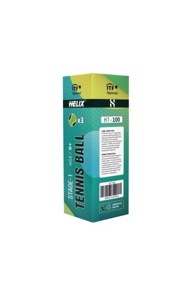 Helix Tenis Topu 9+ yaş 3'lü HT-100 Yeşil TTF&ITF Onaylı