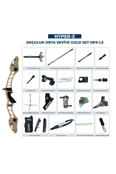 Navek Klasik Yay Orta Seviye Set Hyper-X Gold HPX-L3